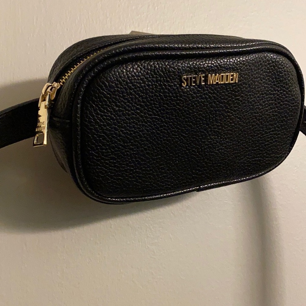 Leather Black Steve Madden Mini Fanny Pack🖤✨